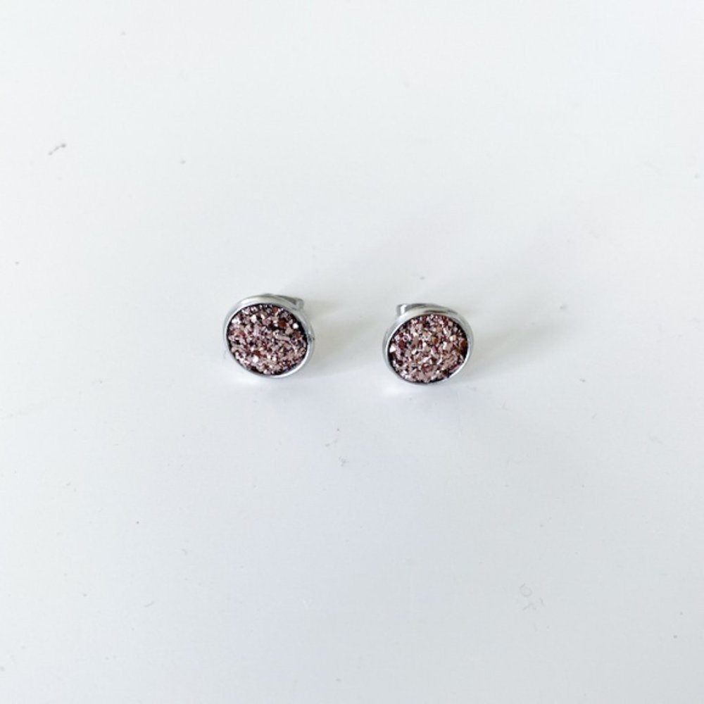 Asos Rose Gold Druzy Earrings